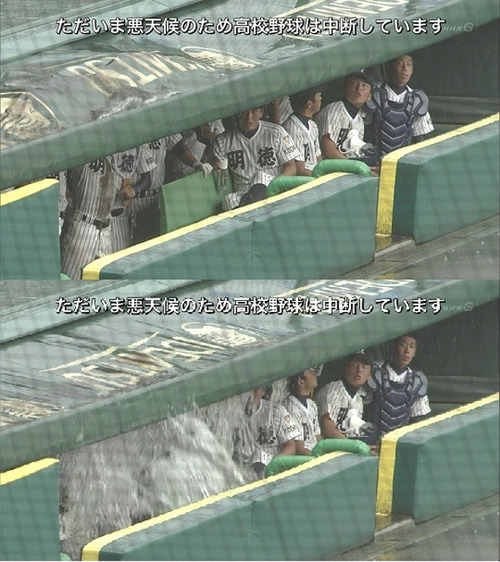 悪天候のため高校野球は中断していますの面白画像